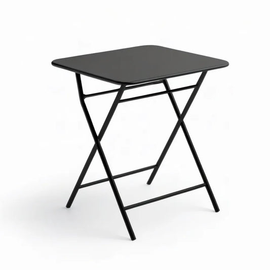 Czarny składany stolik stalowy 60 x 60 x 72 cm, kwadratowy