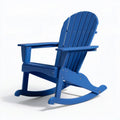 Niebieski drewniany fotel bujany Adirondack 98 x 80 x 92 cm