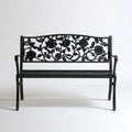 Dwuosobowa ławka ogrodowa z odlewanego aluminium czarna 120 x 60 x 88 cm