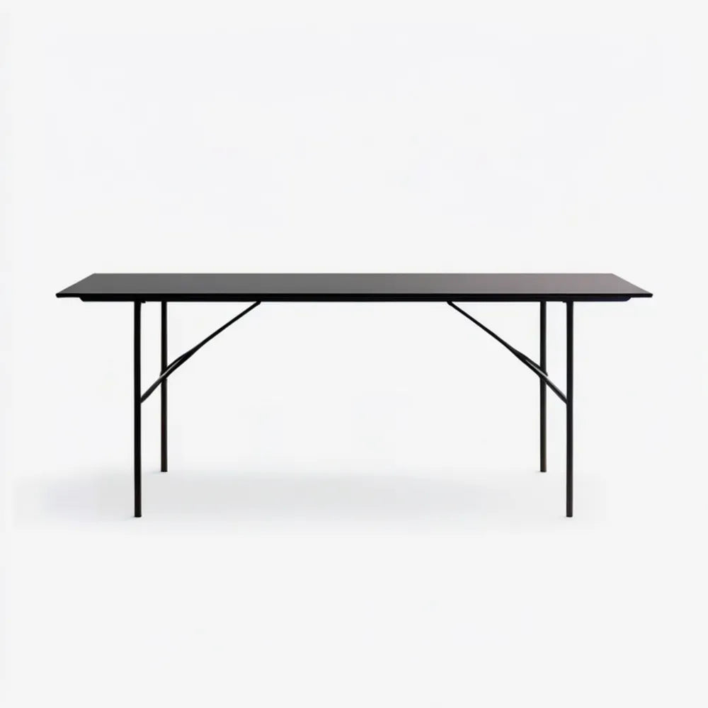 Czarny prostokątny stół stalowy 180 x 80 x 75 cm