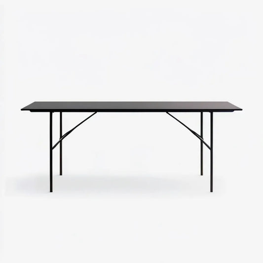 Czarny prostokątny stół stalowy 180 x 80 x 75 cm
