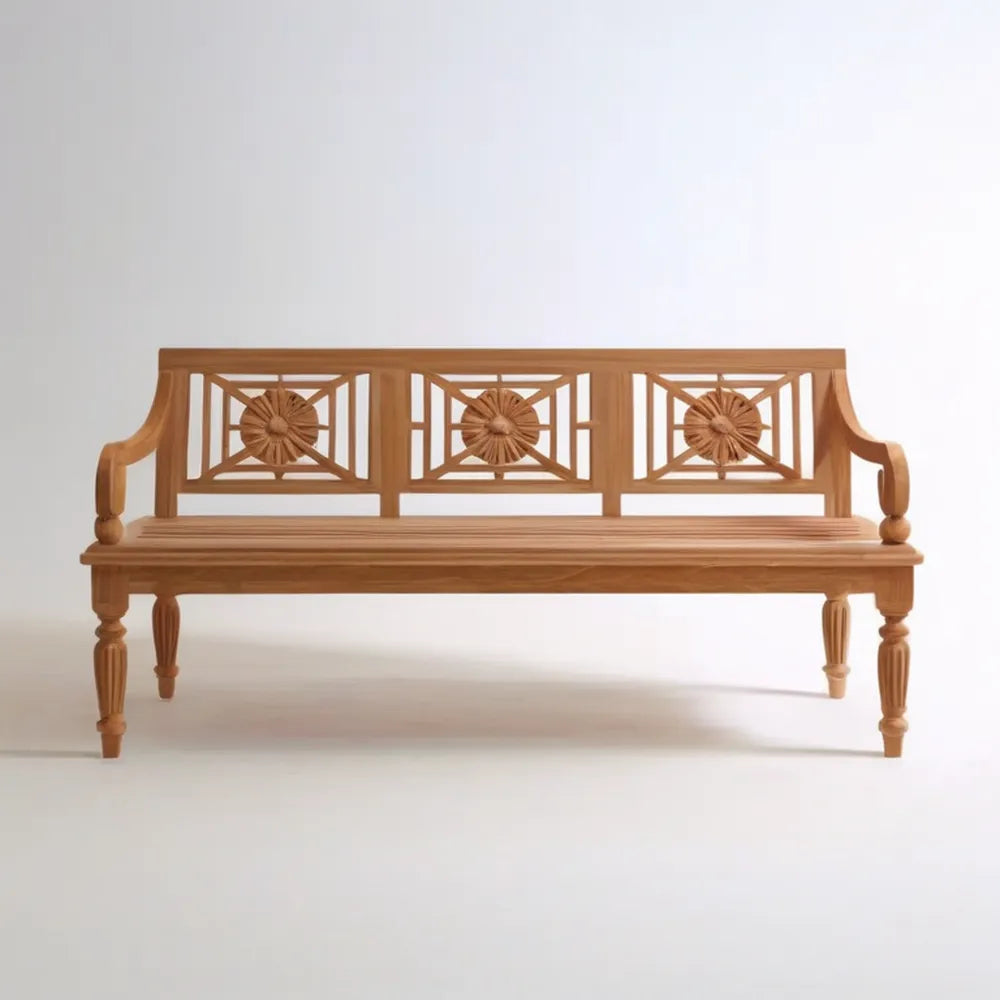 3-osobowa ławka z litego drewna akacjowego, naturalny brąz, 180 x 62 x 92 cm
